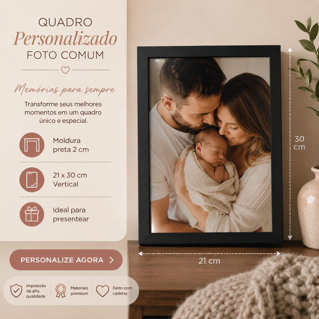 Quadros personalizados COLEÇÃO MINHAS IMAGENS PREFERIDAS 21x30 moldura MDF com proteção em acetato (Cópia)