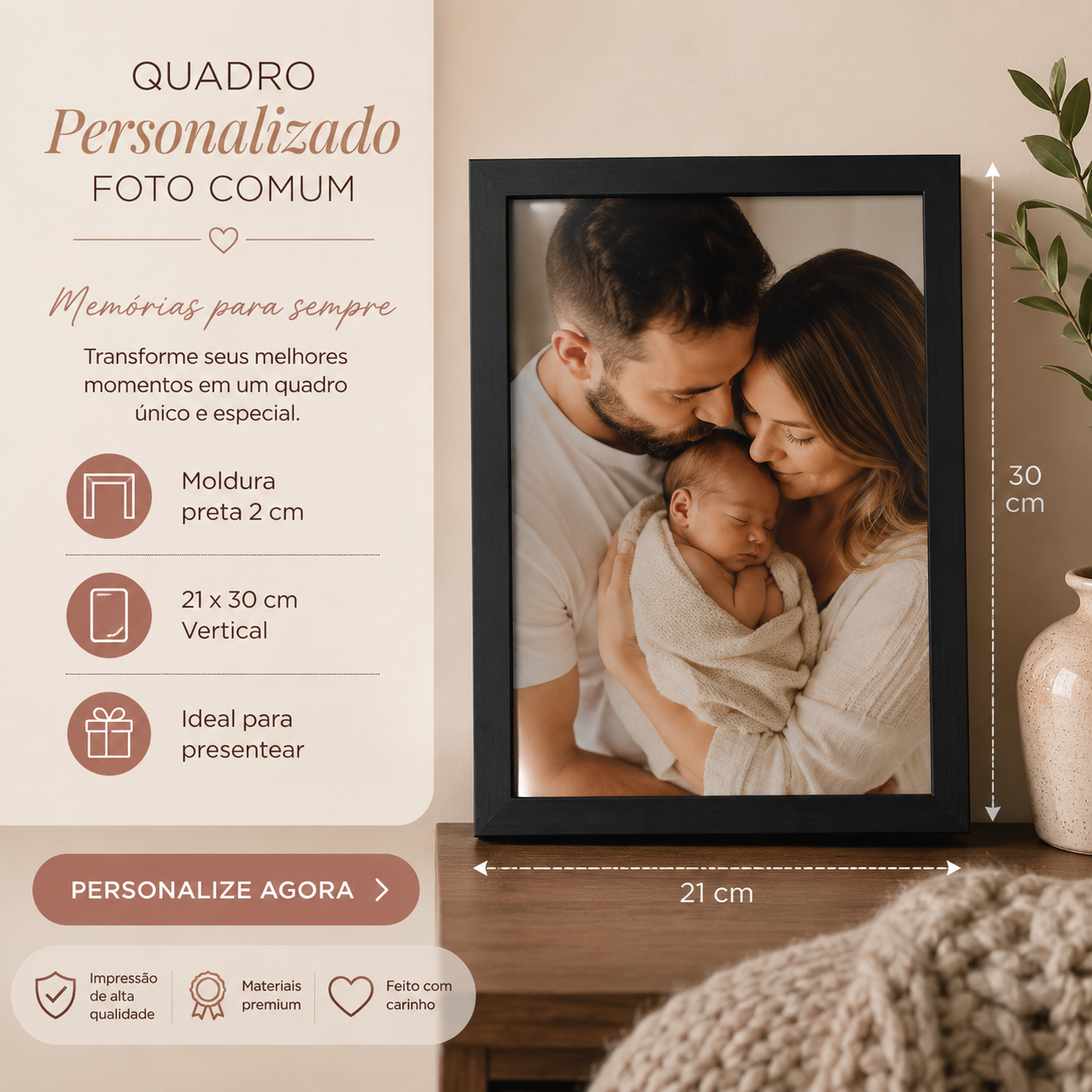Quadros personalizados COLEÇÃO MINHAS IMAGENS PREFERIDAS 21x30 moldura MDF com proteção em acetato (Cópia)
