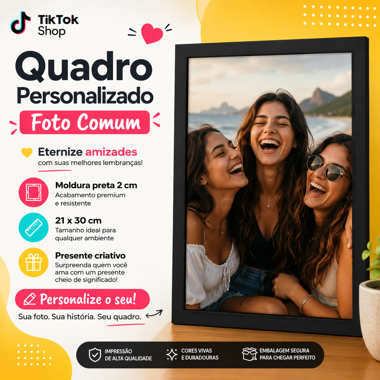 Quadros personalizados COLEÇÃO MINHAS IMAGENS PREFERIDAS 21x30 moldura MDF com proteção em acetato (Cópia)