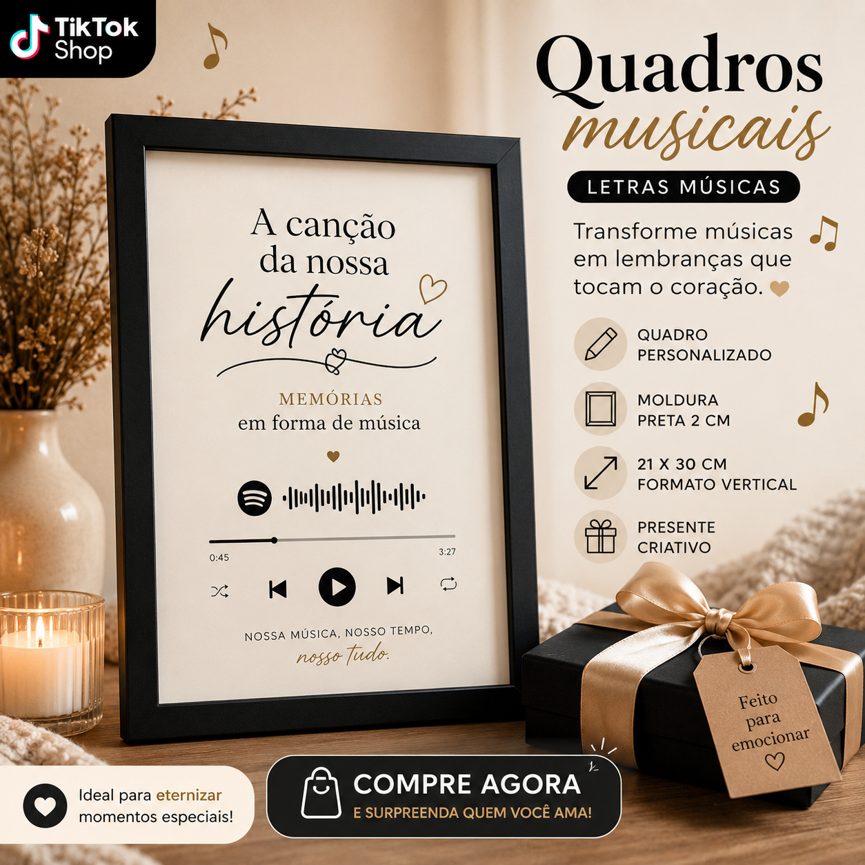 Quadros personalizados COLEÇÃO FRASES MARCANTES 21x30 moldura MDF com proteção em acetato (Cópia)