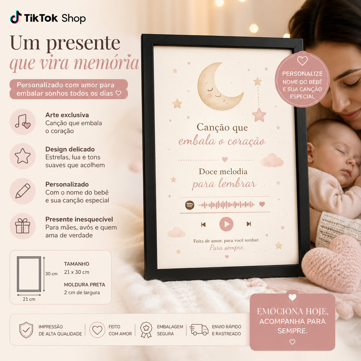 Quadros personalizados COLEÇÃO FRASES MARCANTES 21x30 moldura MDF com proteção em acetato (Cópia)