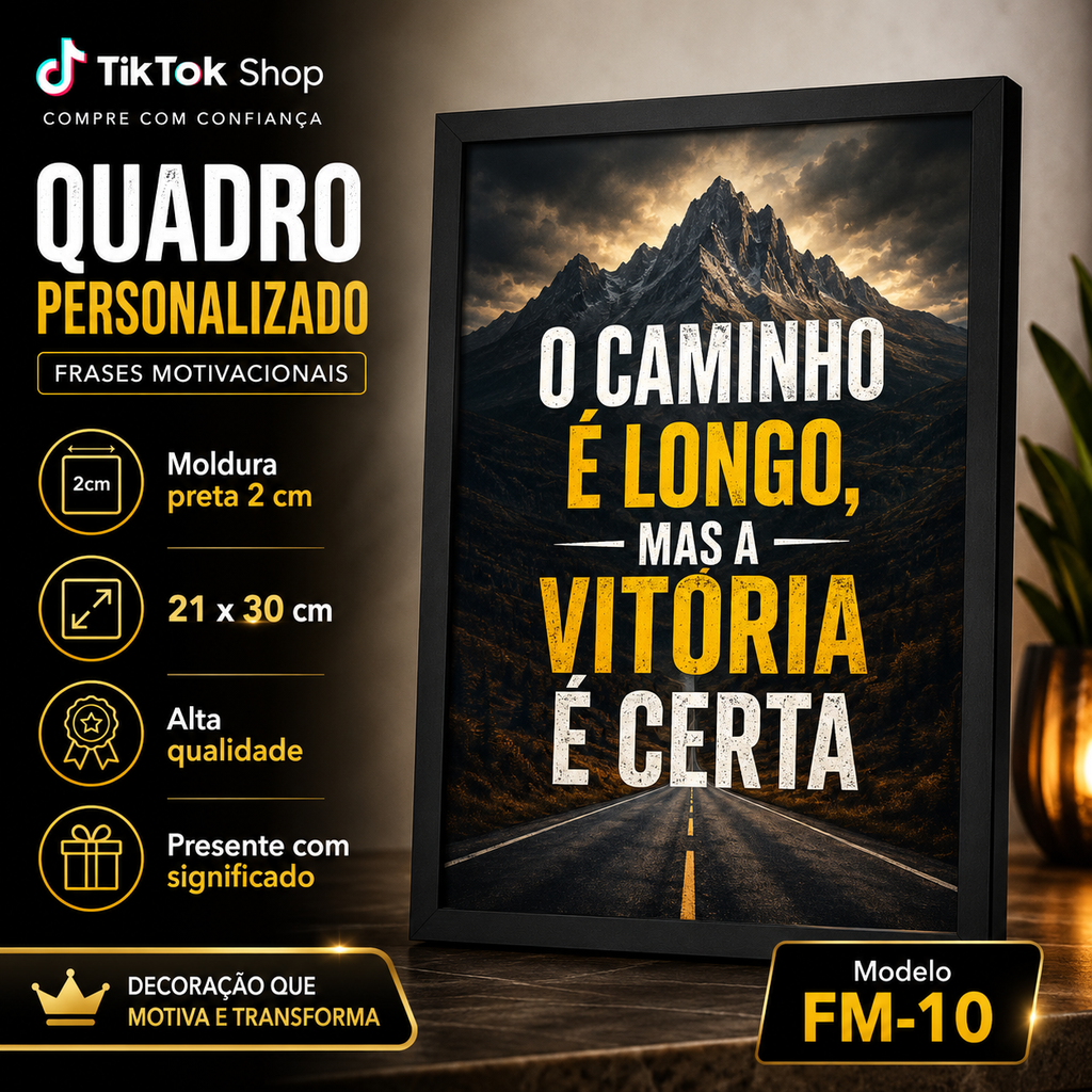 Quadros personalizados COLEÇÃO FRASES MARCANTES 21x30 moldura MDF com proteção em acetato (Cópia)