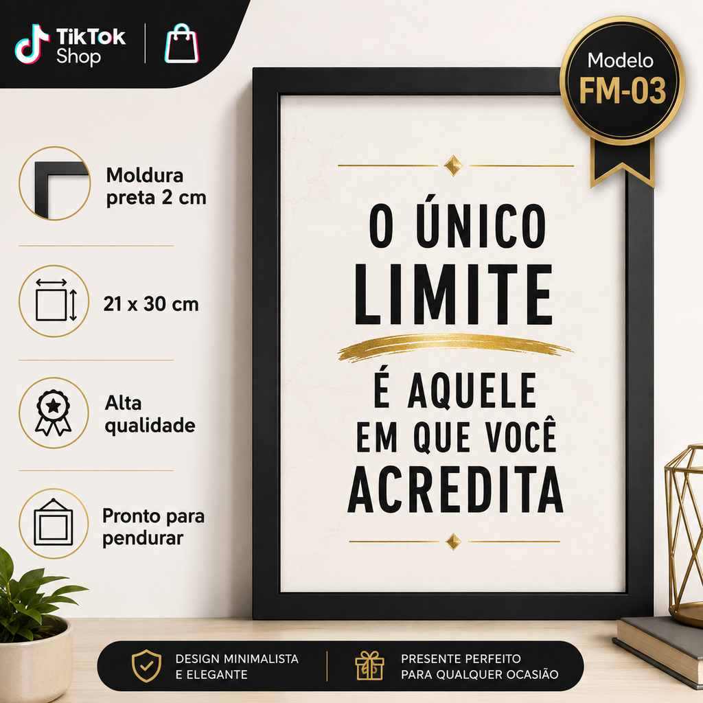 Quadros personalizados COLEÇÃO FRASES MARCANTES 21x30 moldura MDF com proteção em acetato (Cópia)
