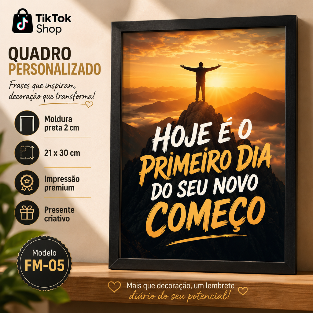Quadros personalizados COLEÇÃO FRASES MARCANTES 21x30 moldura MDF com proteção em acetato (Cópia)