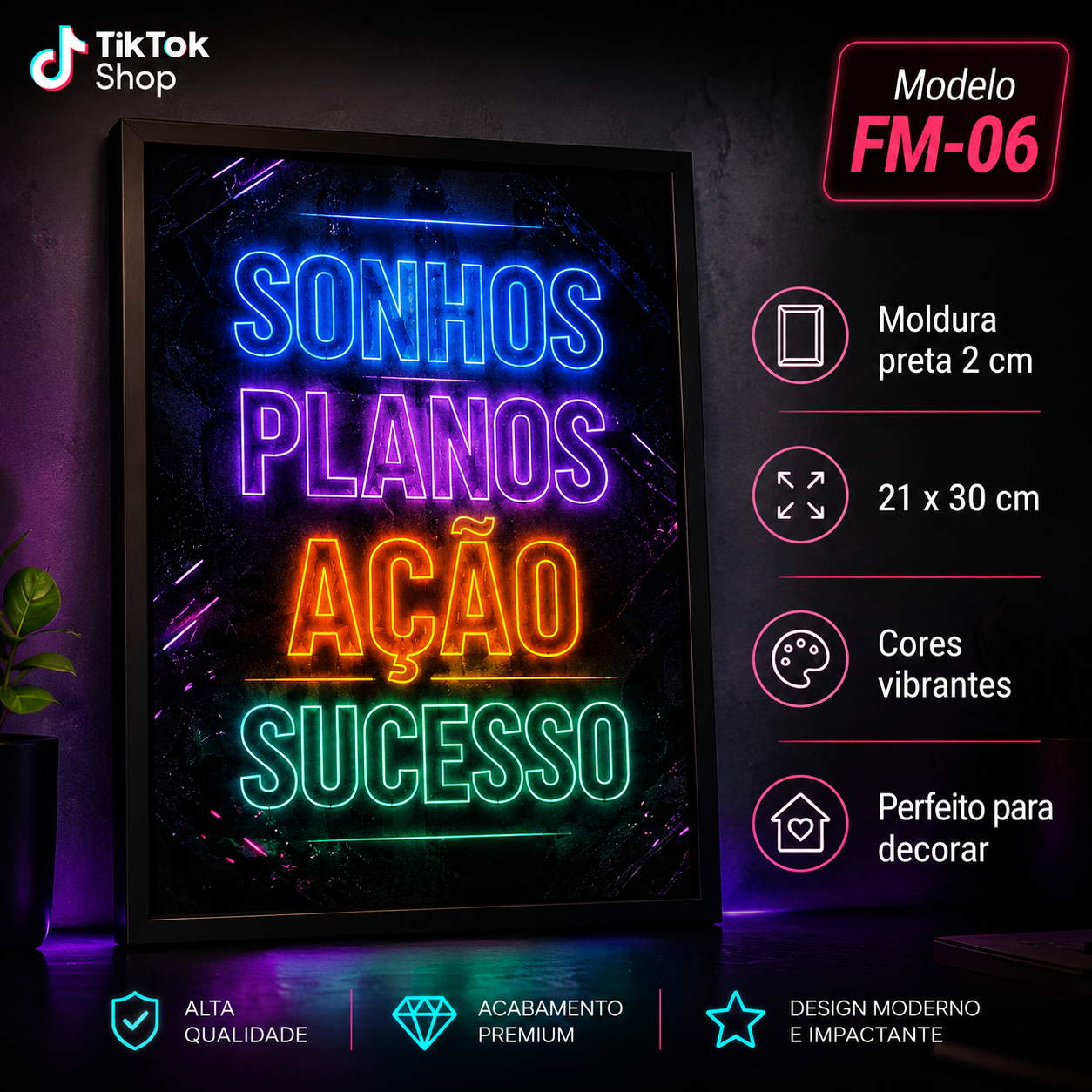 Quadros personalizados COLEÇÃO FRASES MARCANTES 21x30 moldura MDF com proteção em acetato (Cópia)