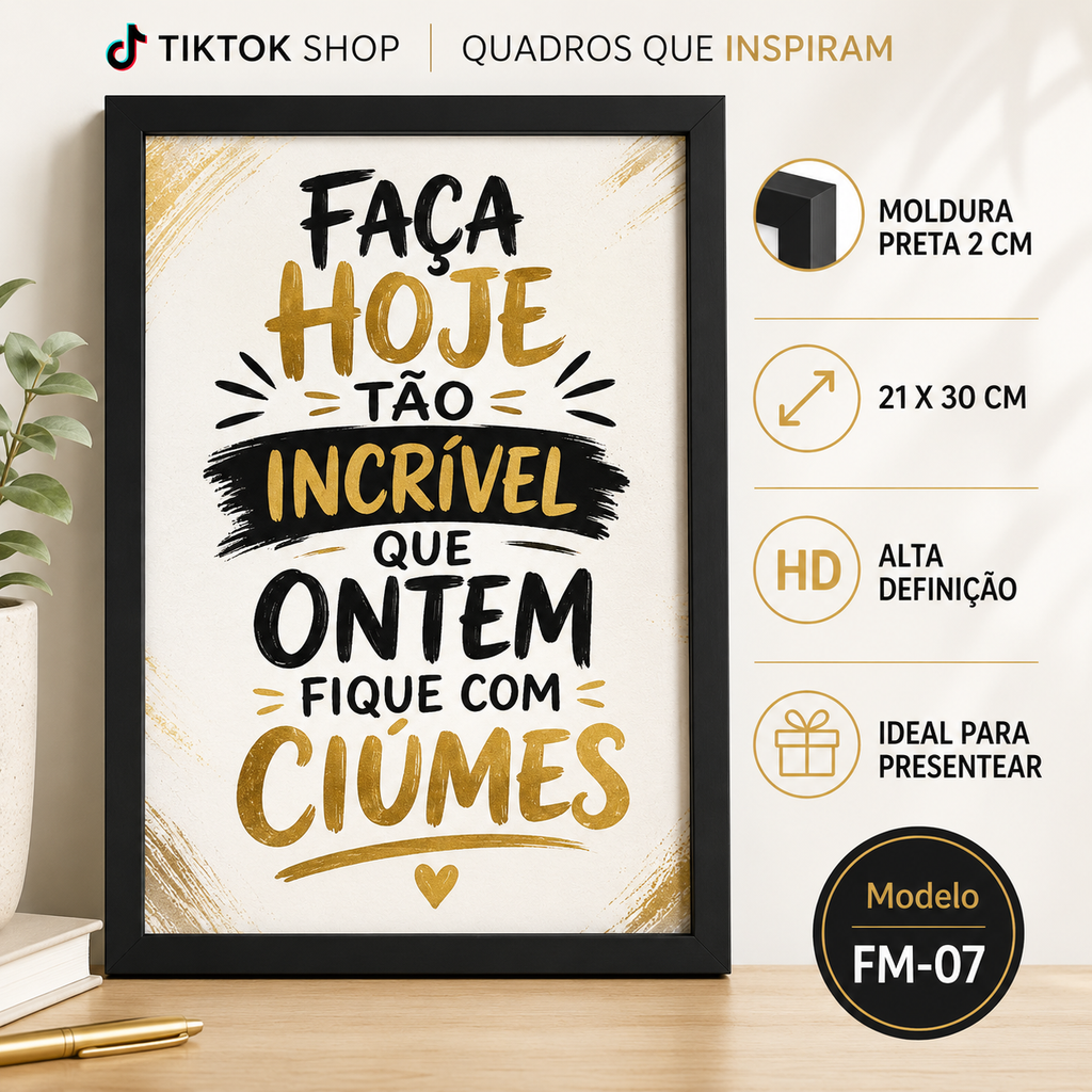 Quadros personalizados COLEÇÃO FRASES MARCANTES 21x30 moldura MDF com proteção em acetato (Cópia)