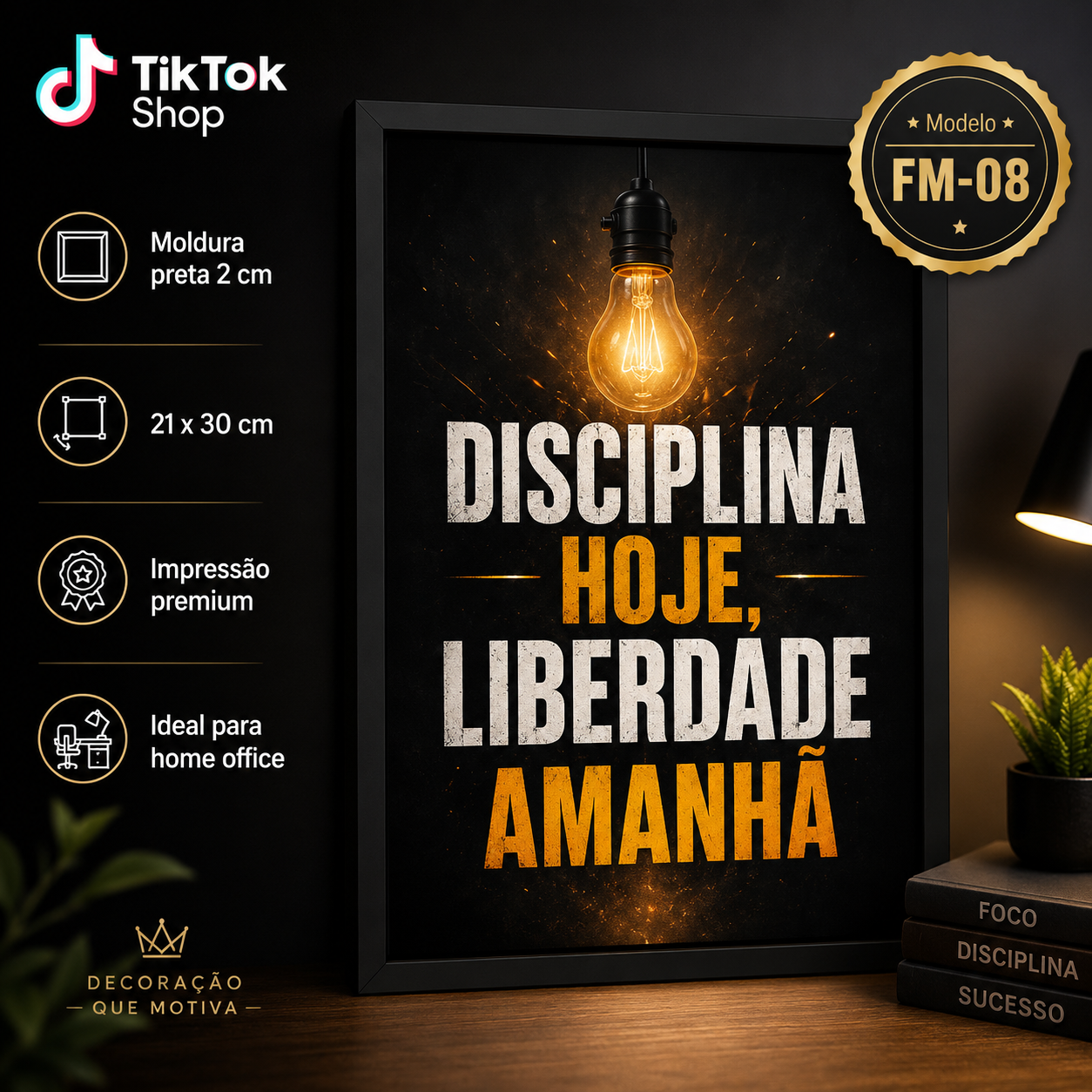 Quadros personalizados COLEÇÃO FRASES MARCANTES 21x30 moldura MDF com proteção em acetato (Cópia)