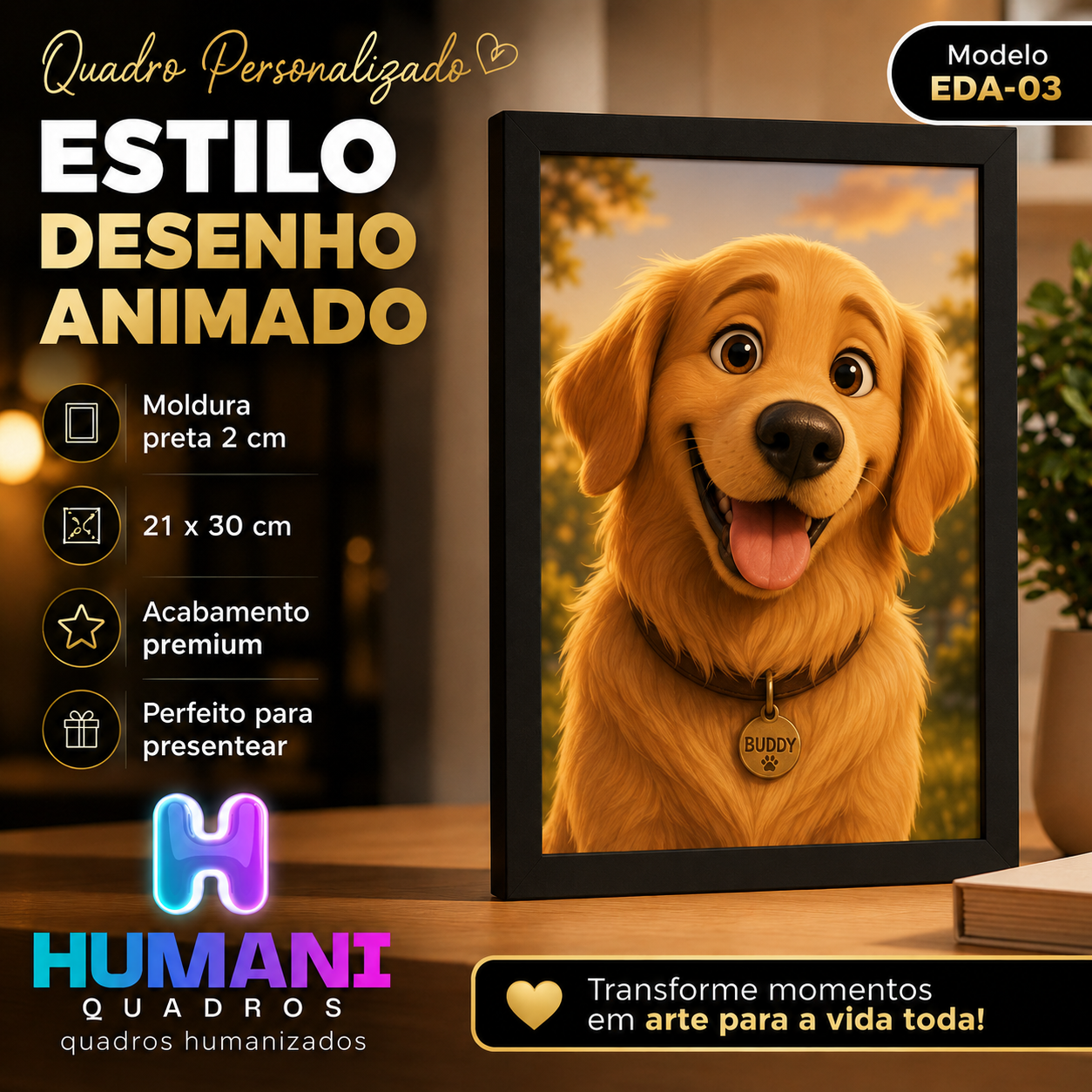Quadros personalizados COLEÇÃO DESENHO PIXAR 21x30 moldura MDF com proteção em acetato (Cópia) (Cópia)