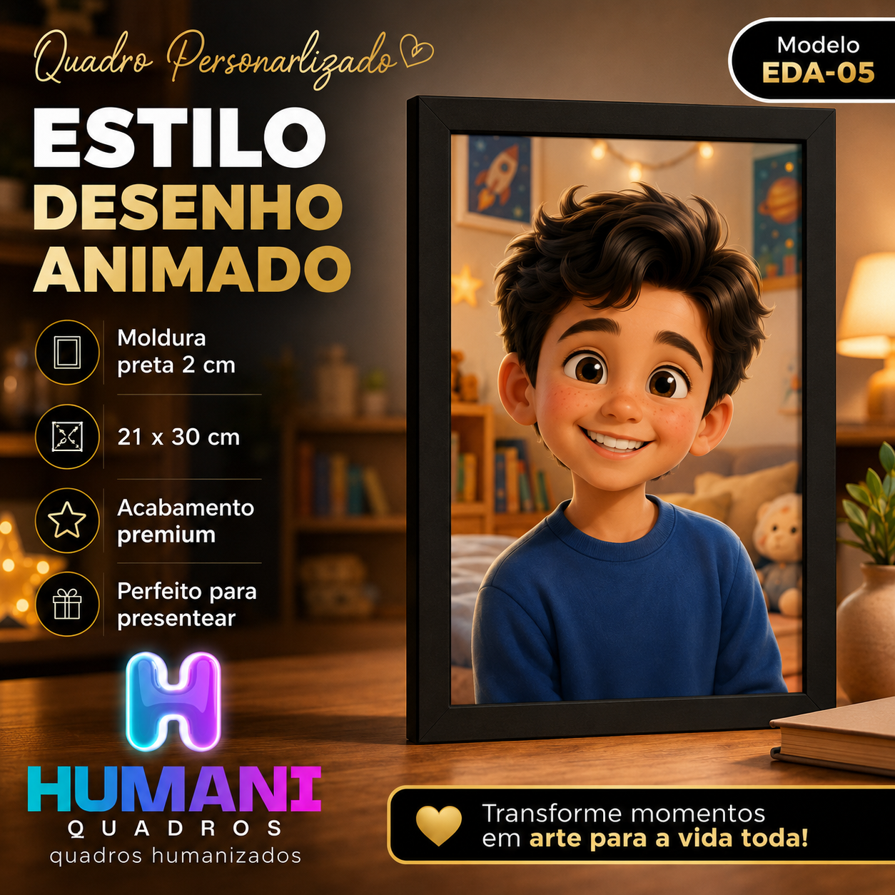 Quadros personalizados COLEÇÃO DESENHO PIXAR 21x30 moldura MDF com proteção em acetato (Cópia) (Cópia)