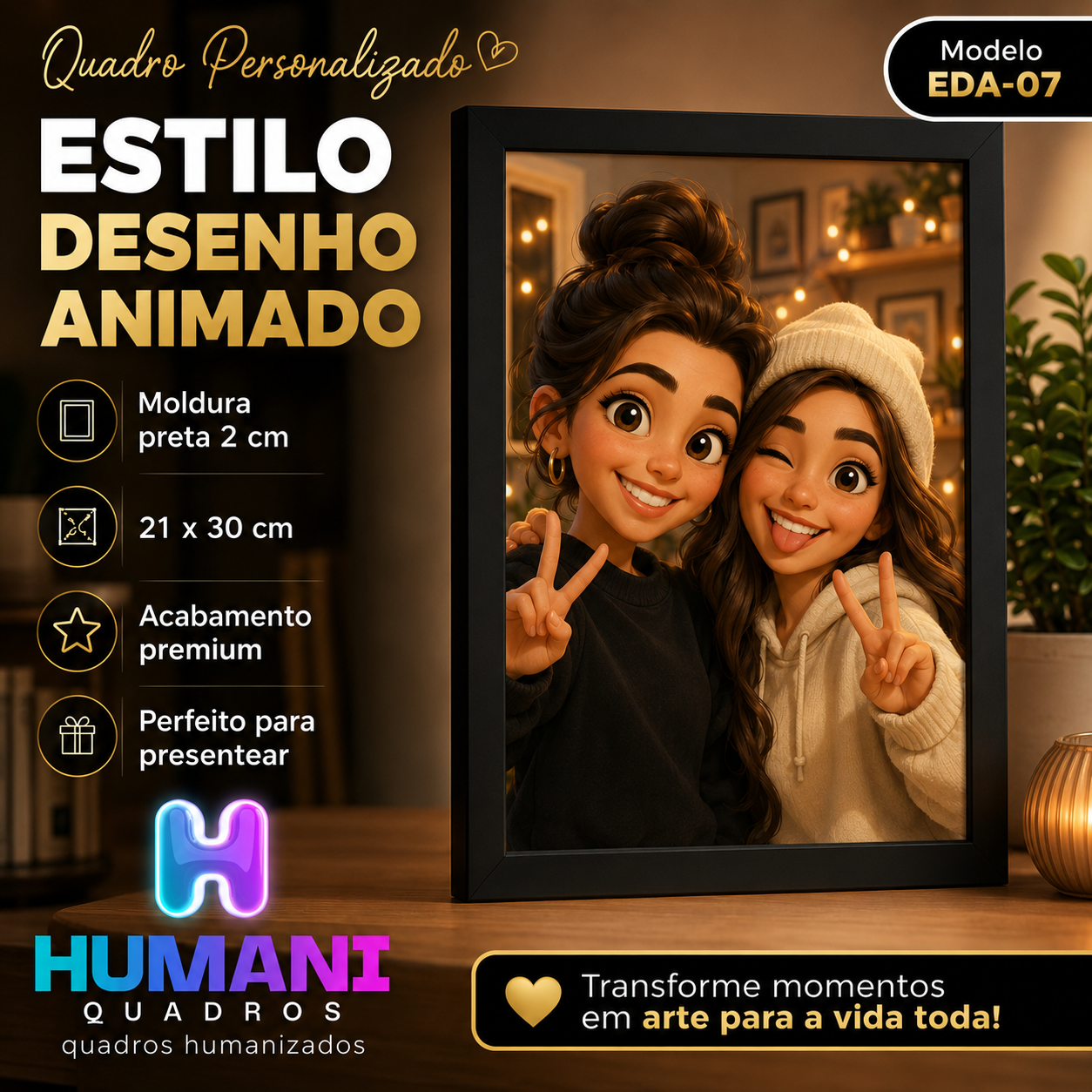 Quadros personalizados COLEÇÃO DESENHO PIXAR 21x30 moldura MDF com proteção em acetato (Cópia) (Cópia)