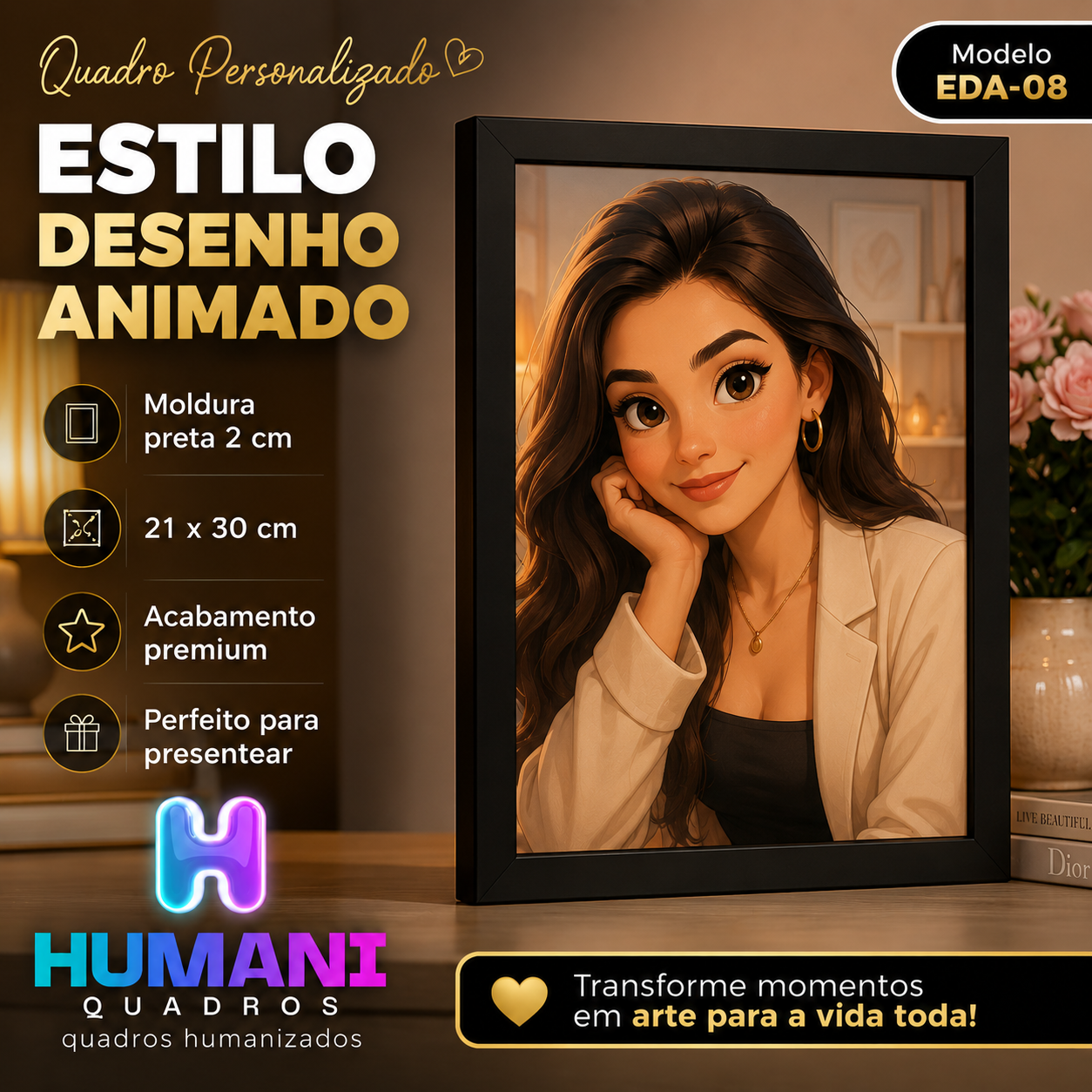 Quadros personalizados COLEÇÃO DESENHO PIXAR 21x30 moldura MDF com proteção em acetato (Cópia) (Cópia)